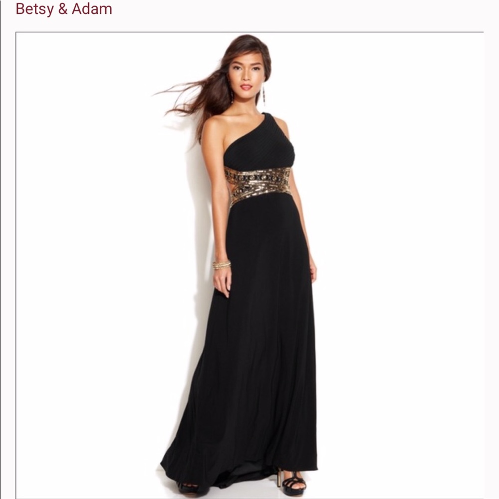 Gorgeous One Shoulder Evening Gown - Betsy Adam